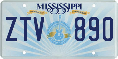 MS license plate ZTV890
