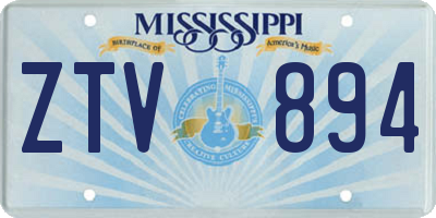 MS license plate ZTV894