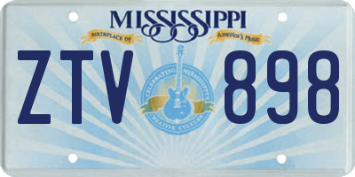 MS license plate ZTV898