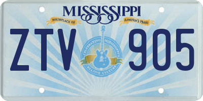 MS license plate ZTV905