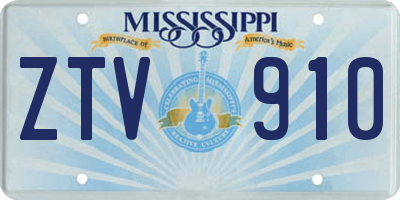 MS license plate ZTV910