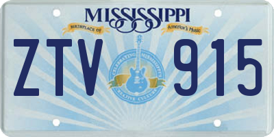 MS license plate ZTV915