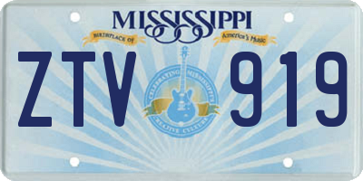 MS license plate ZTV919