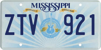 MS license plate ZTV921