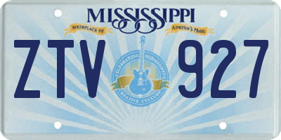 MS license plate ZTV927