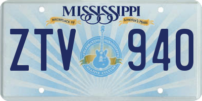 MS license plate ZTV940
