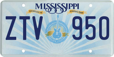MS license plate ZTV950