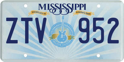 MS license plate ZTV952