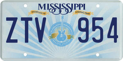 MS license plate ZTV954