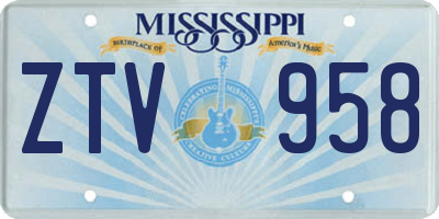 MS license plate ZTV958