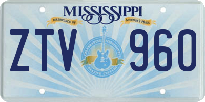 MS license plate ZTV960