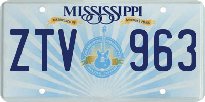 MS license plate ZTV963