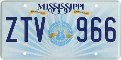 MS license plate ZTV966