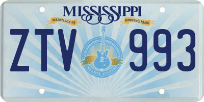 MS license plate ZTV993