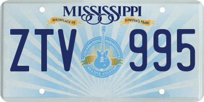 MS license plate ZTV995