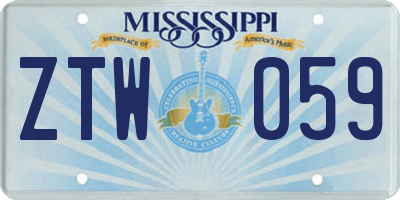 MS license plate ZTW059
