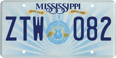 MS license plate ZTW082