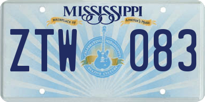 MS license plate ZTW083
