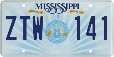 MS license plate ZTW141