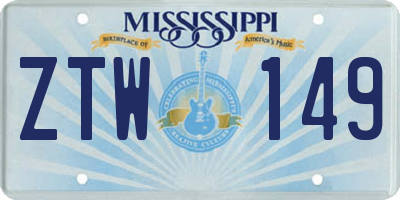 MS license plate ZTW149