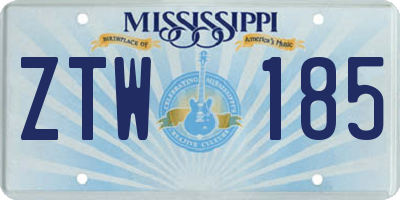 MS license plate ZTW185
