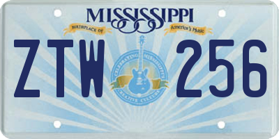 MS license plate ZTW256