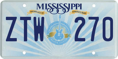 MS license plate ZTW270