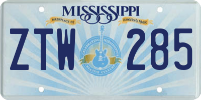 MS license plate ZTW285