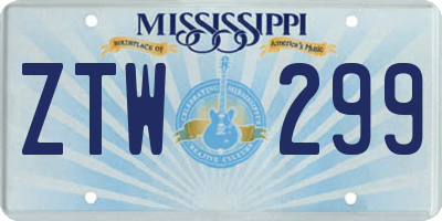 MS license plate ZTW299