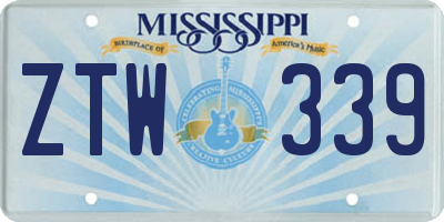 MS license plate ZTW339