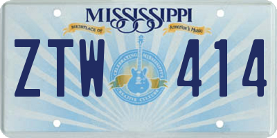 MS license plate ZTW414