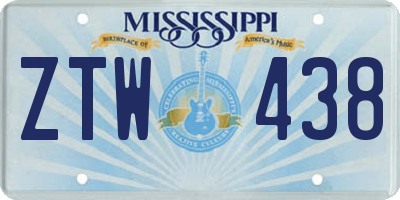 MS license plate ZTW438