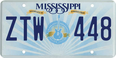 MS license plate ZTW448