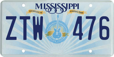 MS license plate ZTW476
