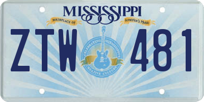 MS license plate ZTW481