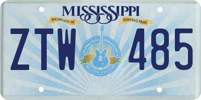 MS license plate ZTW485