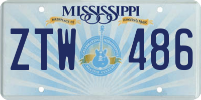 MS license plate ZTW486
