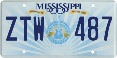 MS license plate ZTW487