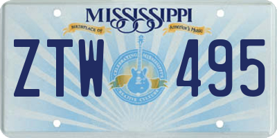 MS license plate ZTW495