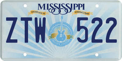 MS license plate ZTW522