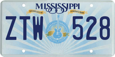 MS license plate ZTW528