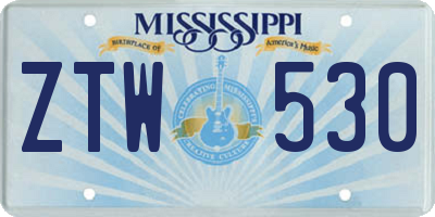 MS license plate ZTW530