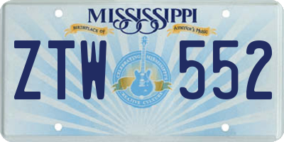 MS license plate ZTW552