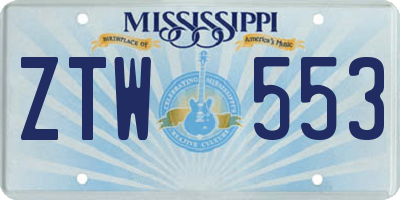 MS license plate ZTW553