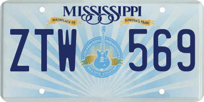 MS license plate ZTW569