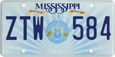 MS license plate ZTW584