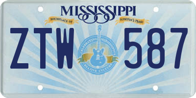 MS license plate ZTW587