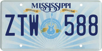 MS license plate ZTW588