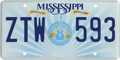 MS license plate ZTW593