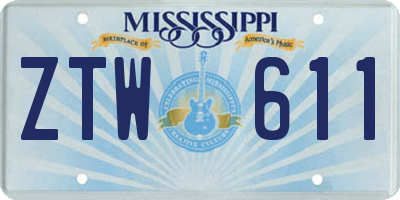 MS license plate ZTW611